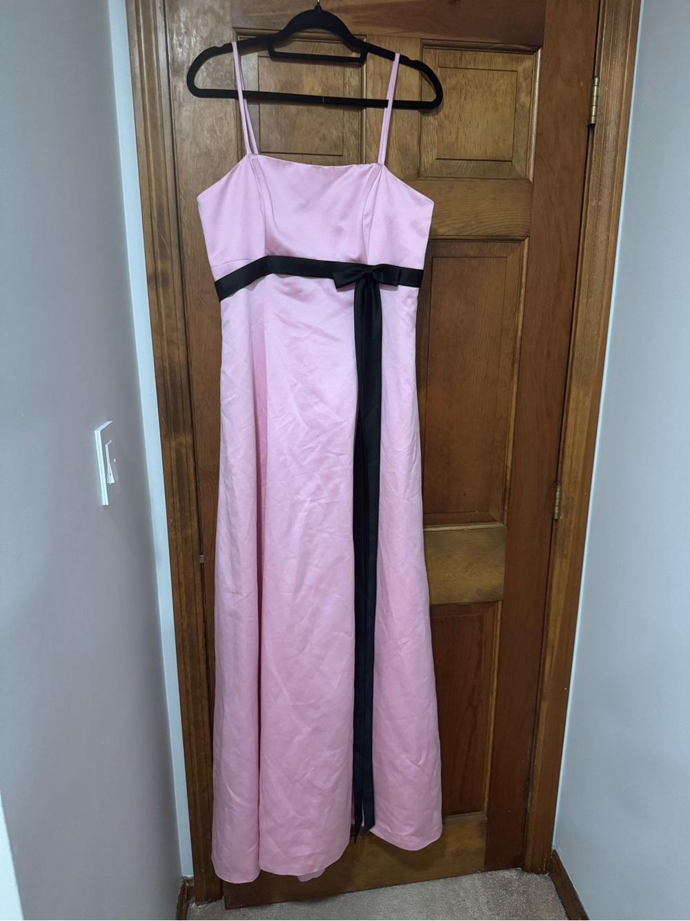 DaVinci Pink Maxi Dress with Black Sash
